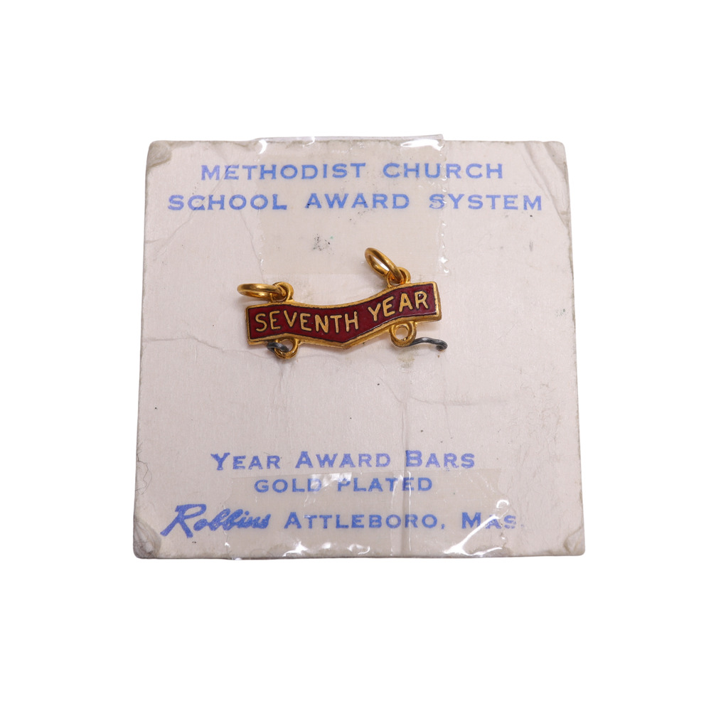 Seventh Year Methodist Church Gold Plated School Award Bar For Necklace -Robbins
